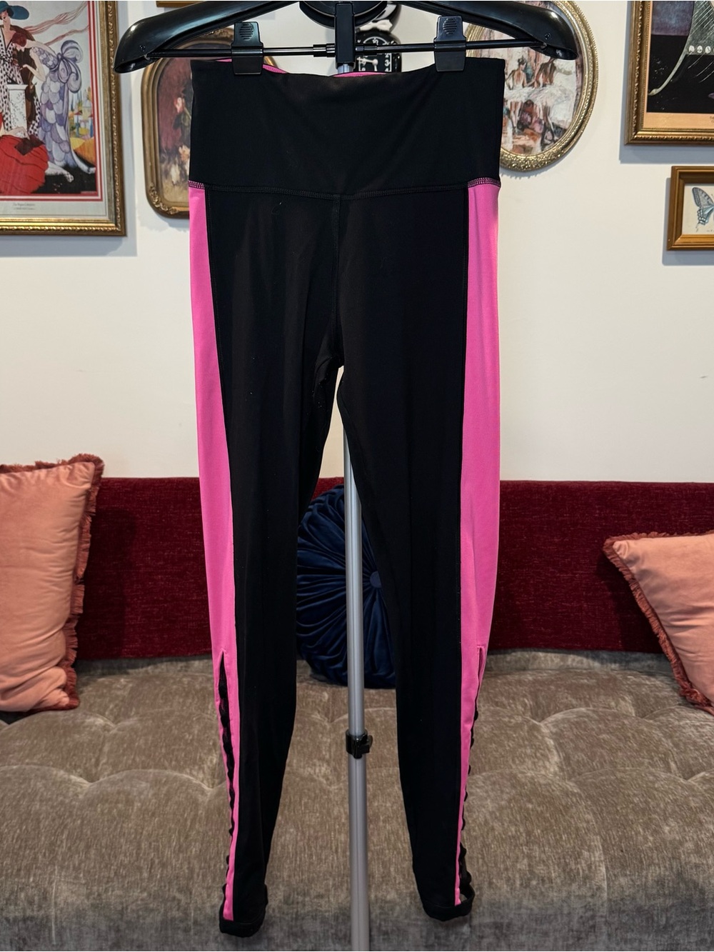 Y2K Victoria's Secret PINK Black and Hot Pink Leggings